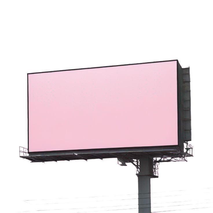 Outdoor rosa em uma estrutura real de rua